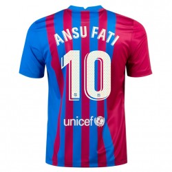Camisola FC Barcelona Ansu Fati 10 Equipamento Primeiro 2021-2022 Manga Curta